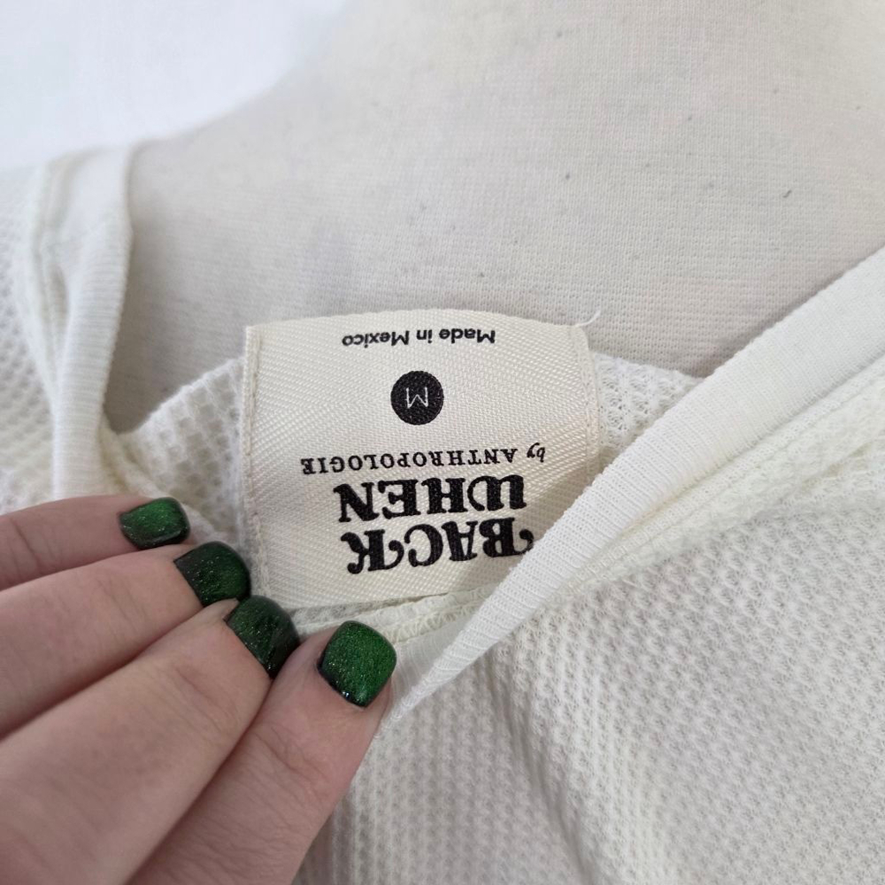 Back When x Anthropologie Thermal Rockies Graphic Top ivory tee women's medium M - Picture 6 of 6